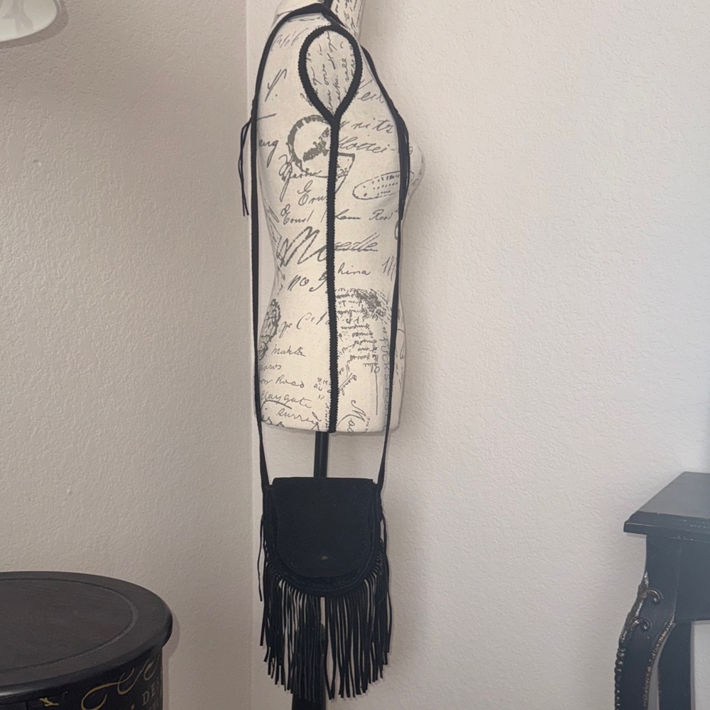 Steve Madden Black Crossbody Bag with Fringe